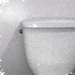 A gif of a hand flushing the toilet.