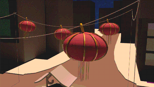A close-up of the lanturn I modeled in Maya