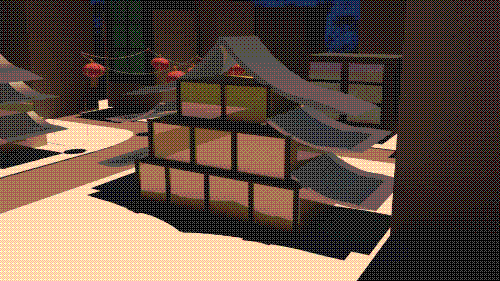 A close-up of the temple in the front I modeled in Maya.